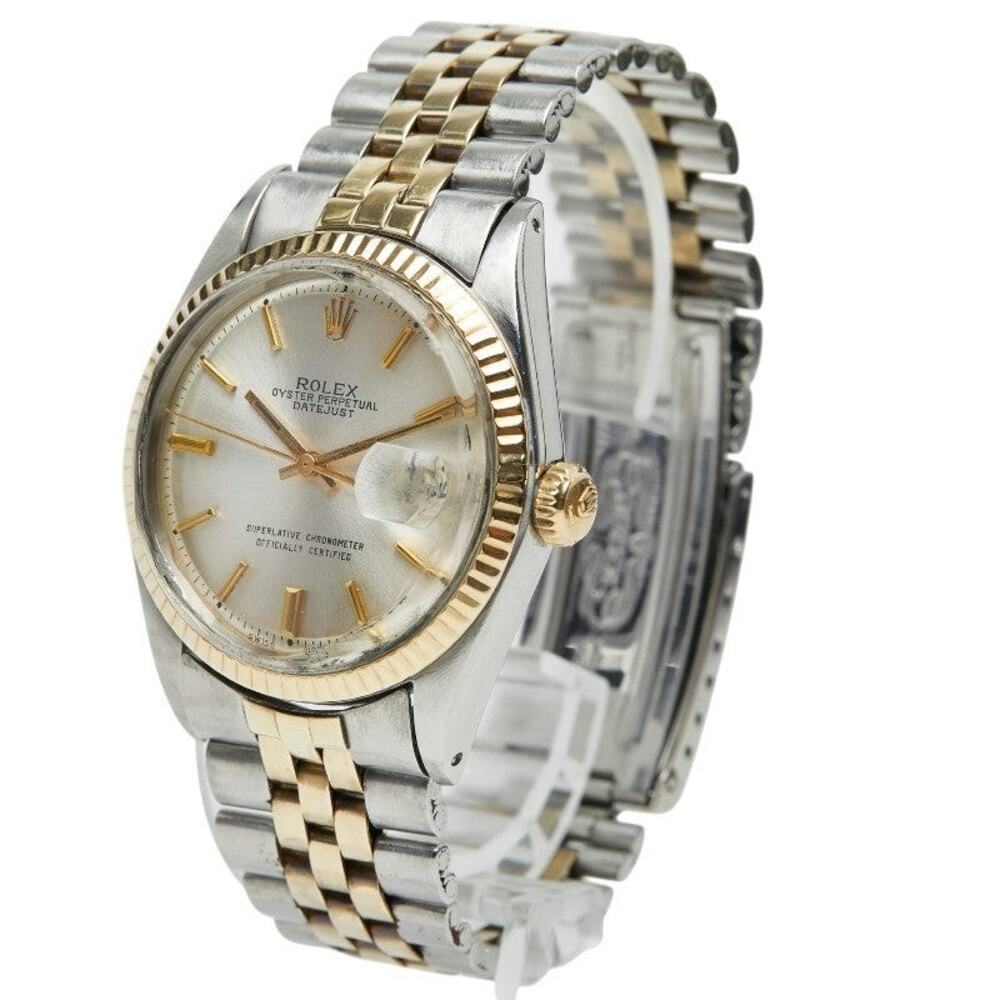 Rolex Datejust Automatic Stainless Steel 18K Yellow Gold Watch Silver